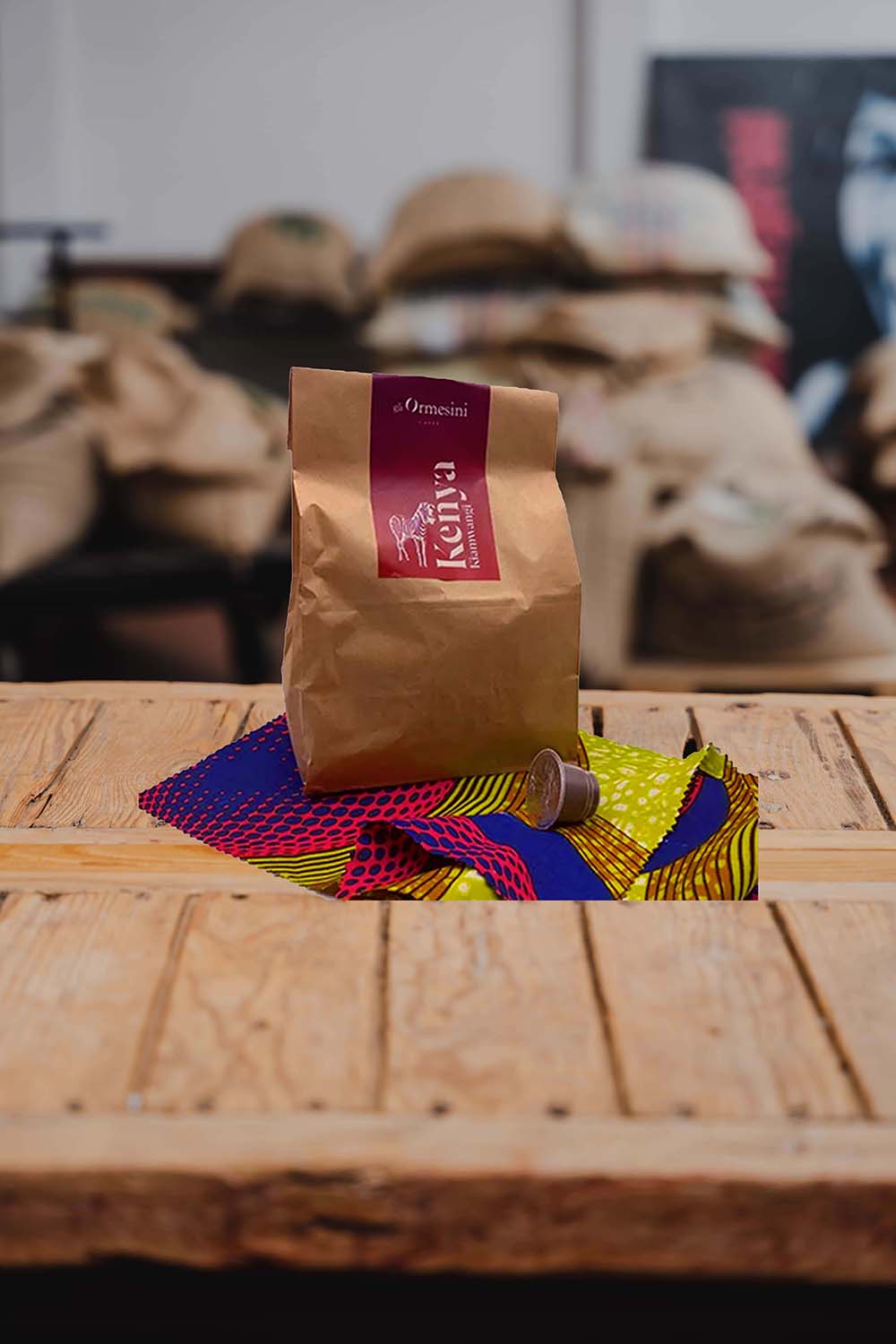 Gli Ormesini monorigine KENYA WASHED AA TOP KIAMWANGI in capsule compatibili nespresso - fronte